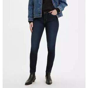 LEVI'S 721 High Rise Skinny Jeans Slimming Fit Stretch Dark Indigo Wash Size 30